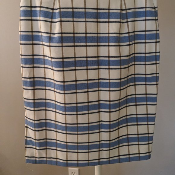 Anne Taylor Factory Blue/Brown Pencil Skirt--  Size 0 - Picture 2 of 4